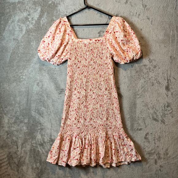 Anthropologie Another Love Smocked Floral Mini Dress XS New Coquette Romantic‎ - Picture 3 of 7